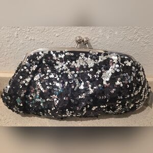 Mossimo Supply Co. Black and Silver Sequin Clutch